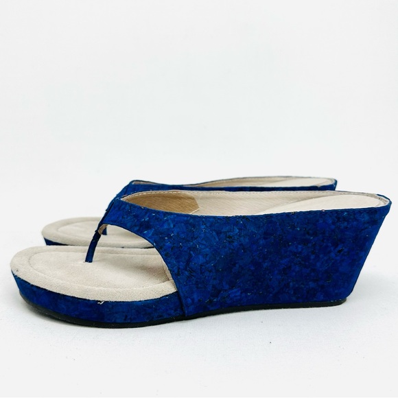 Donald J Pliner Gilles Woman's Blue Leather Upper Sandals - Picture 6 of 11